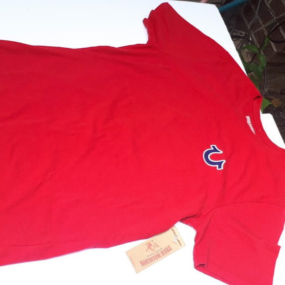 True Religion BuddhaMan T-Shirt Ruby Red LARGE - Picture 3 of 8